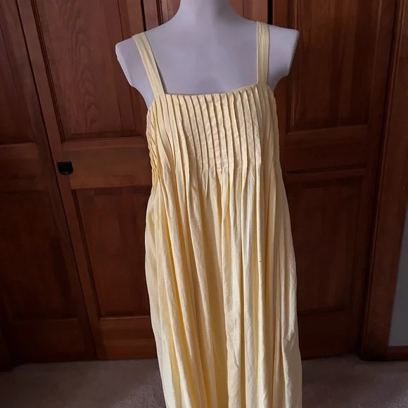 Banana Republic Linen-Blend Drapey Midi Dress (Yellow) - Picture 2 of 4